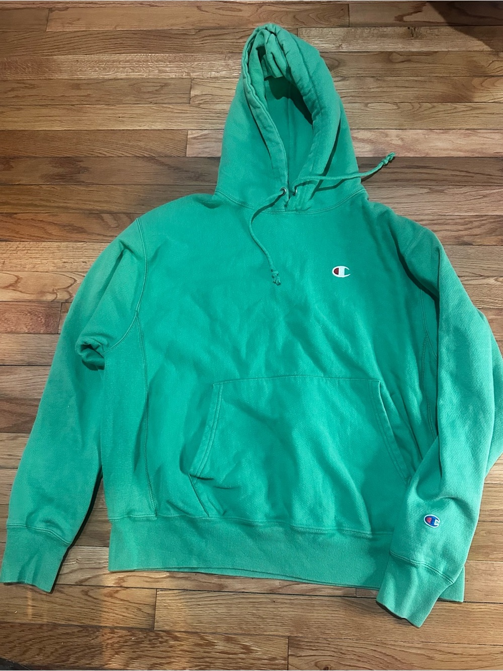 Vintage Champion Reverse Weave Green Hoodie Large